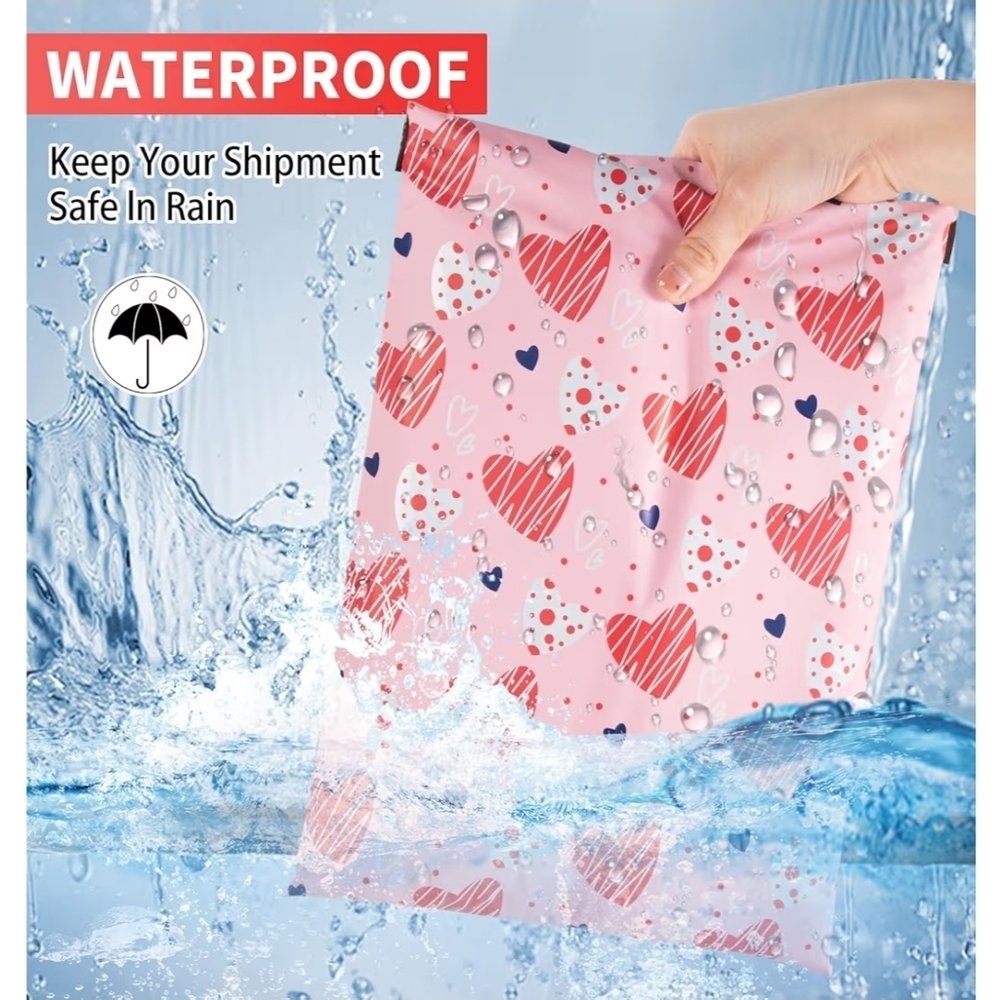 Pink Heart Poly Mailers (10x13) 10 Ct - Picture 2 of 2